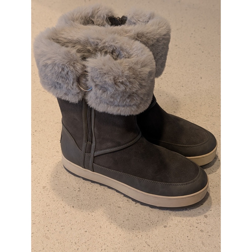 Koolaburra By Ugg Gray Suede Tall Winter Boots Women's 9 US Sherpa Lined 1105889